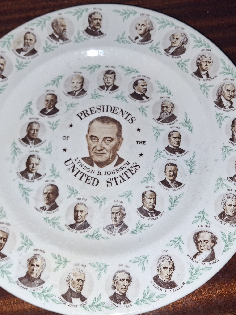 Comemerative Ceramic Collectors Presidential Plate